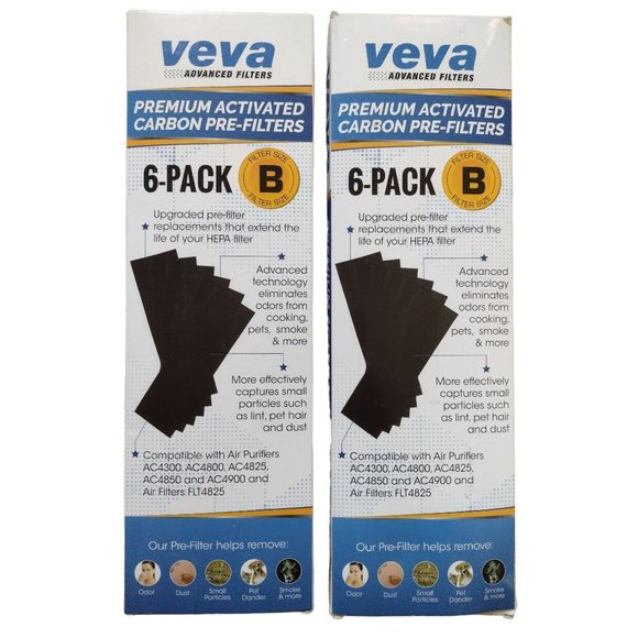 NEW! 12-Pack VEVA Filter B Replacement Pre Filter for Germ GuardianAC4800 - Picture 3 of 5